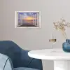 Doorkijk - Zee - Strand - Zonsondergang - Blauw poster papier klein -sfeer3