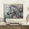 Zebra - Wilde dieren - Vlinder - Bloemen PET vilt klein -sfeer1