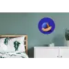 Meloen - Blauw - Oranje - Kunstzinnig Wandcirkel aluminium klein -slaapkamer