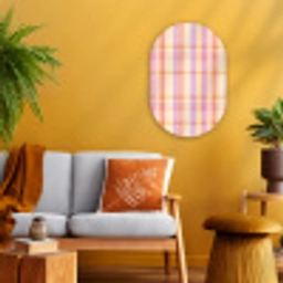 Pastel - uitpatroon - Geometrisch Wandcirkel Ovaal Forex klein 630 -sfeer4