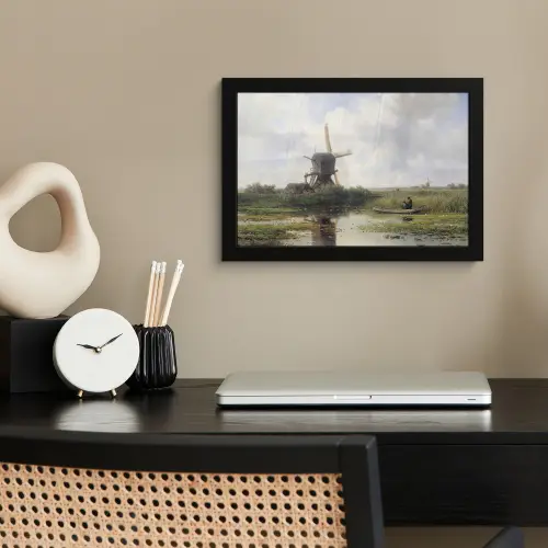Molen - Willem Roelofs - Oude meesters - Kunst fotolijst zwart zonder passe partout klein -sfeer1