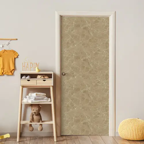 Beige - Marmer - Witte aders deurposter klein 289 -sfeer4