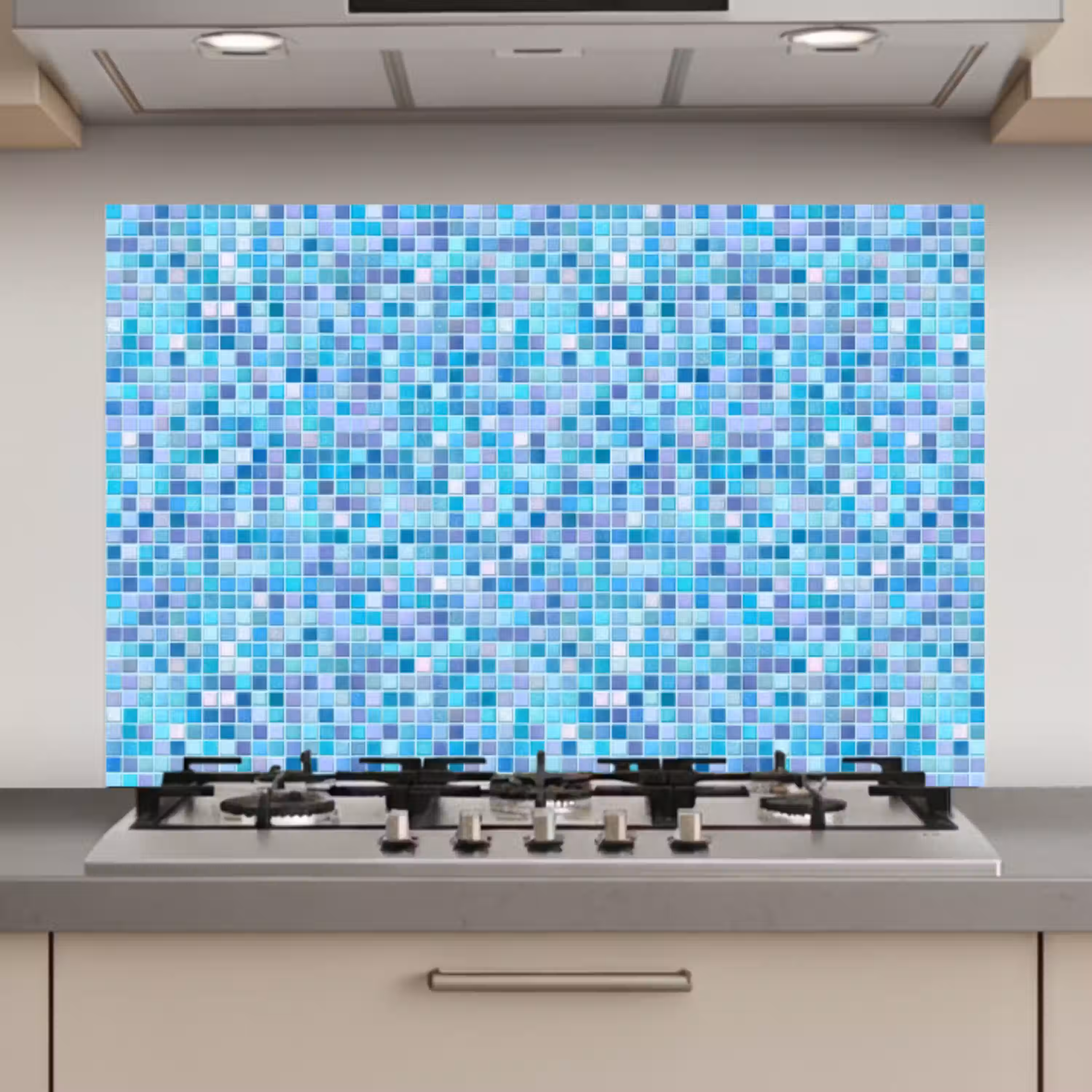 Mozaïek - Patroon - Turquoise keuken achterwand spatscherm klein 900 -3d_website