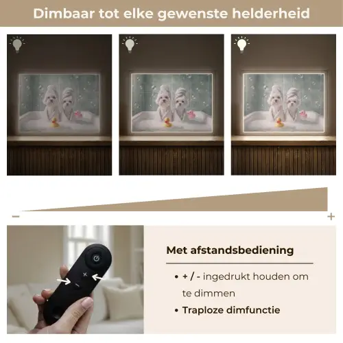 Hondjes - Badkuip - Badeendjes - Handdoeken Light Box met batterij (Wandlamp) middel -USP_dimbaarNL
