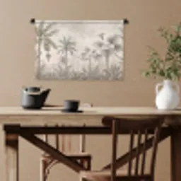 Jungle - Banenboom - Kolibrie - Beige Wandkleed katoen klein -sfeer6