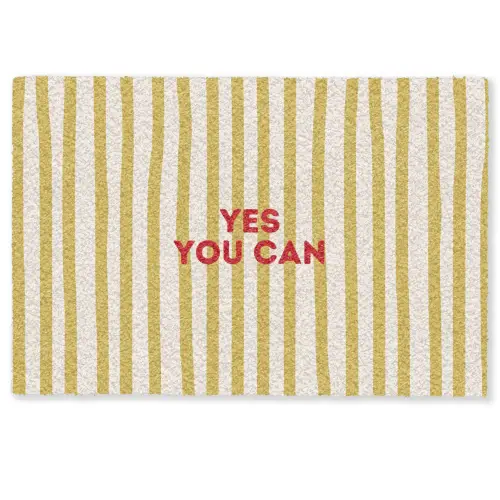 Strepen - Abstract - Yes you can - Rood Deurmat klein -zkaufland3d
