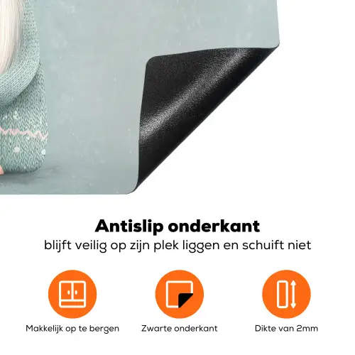 Kerstgnome - Cadeau - Groen Inductie beschermer vinyl 3mm klein -zzzzzzz-td-onderkant