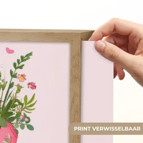Cowboylaarzen - Roze - Boeket - Bloemen Light Box met batterij (Wandlamp) middel -USP_websiteprintNL