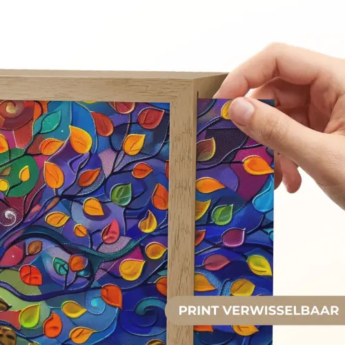 Boom - Zon - Verflook - Kleuren - Abstract Light Box met batterij (Wandlamp) middel -USP_websiteprintNL