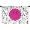 Smiley - Roze - Stippen Wandkleed katoen klein -zz3d