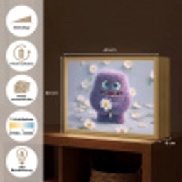 Monster - Paars - Madeliefjes Light Box met batterij (Wandlamp kind) middel -USP_websiteoverzichtDE