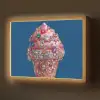 Ijsje - Hoorntje - Steentjes - Blauw Light Box met batterij (Wandlamp) middel -z3d_website