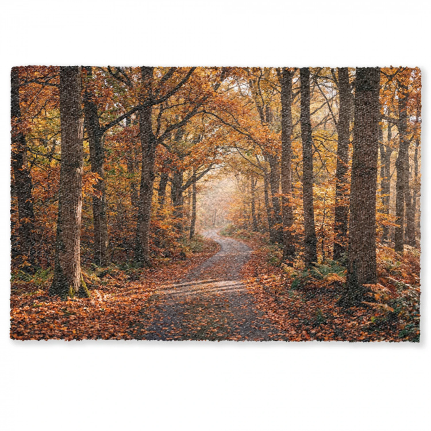 Bospad - Herfstbos - Bladeren - Oranje - Nostalgisch Deurmat klein -zkaufland3d