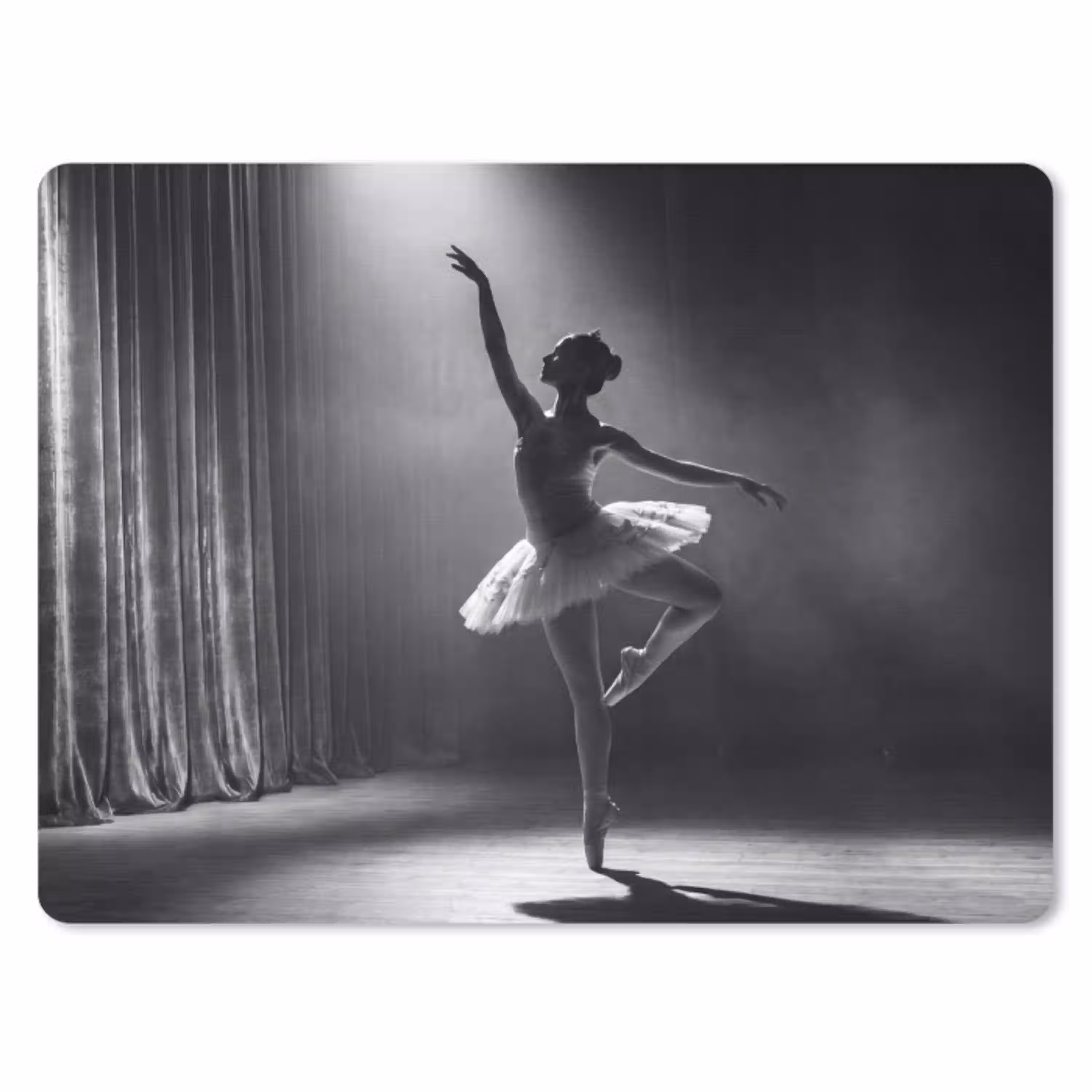 Danser - Podium - Zwart-wit - Kunst - Klassiek muismat rubber klein -3d