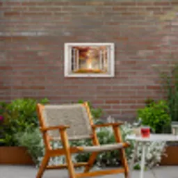 Herfst - Bos - Bomen - Natuur - Doorkijk Tuinposter op houten frame 2 cm dik klein -sfeer3