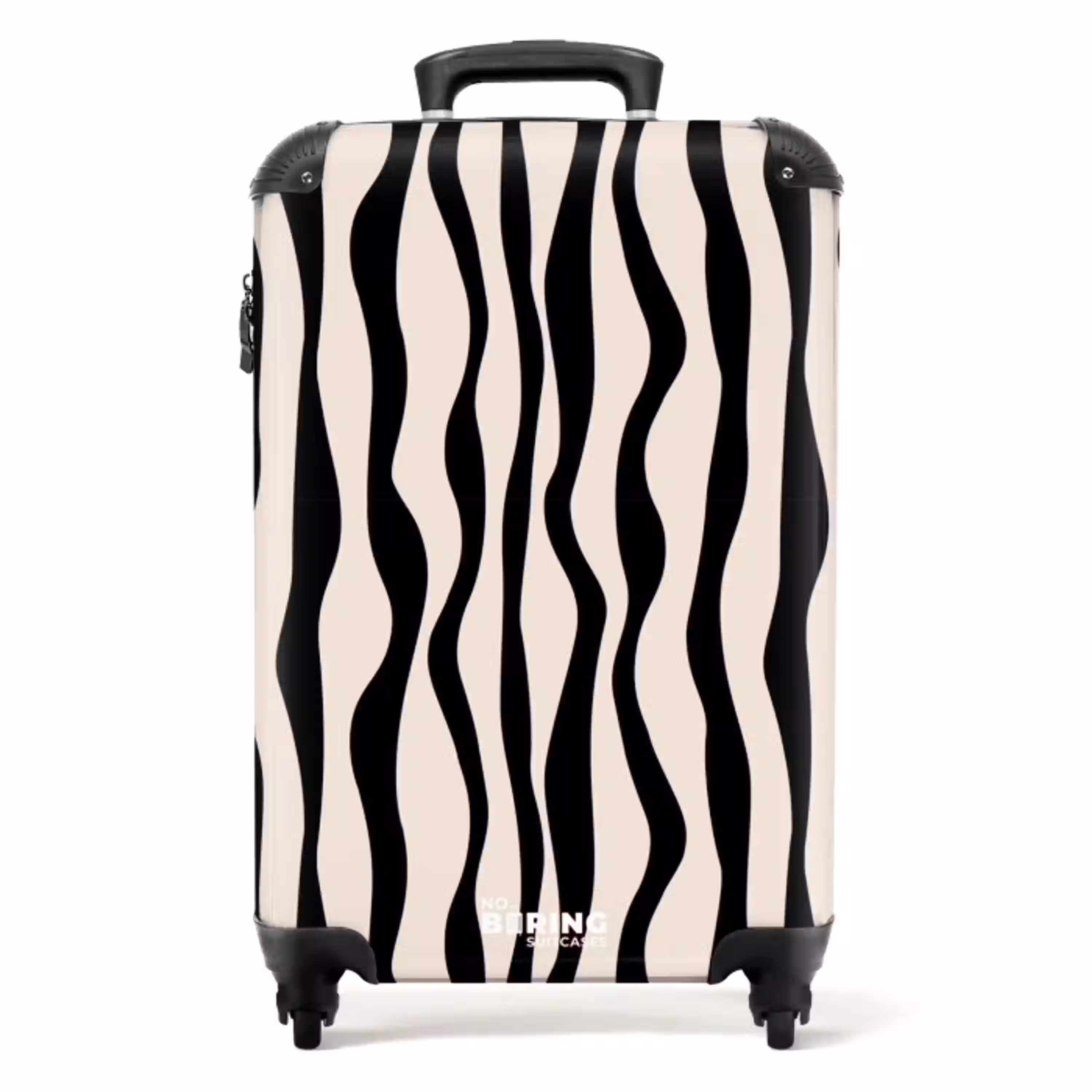 Abstract - Zwarte line-art NBS - Handbagage koffer - Kinderen Unisex middel -productfoto_recht