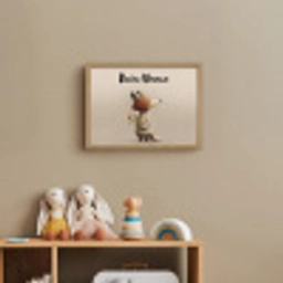 Vos - Gele bloemen - Minimalistisch Light Box met batterij (Wandlamp kind) middel -sfeer2_kind
