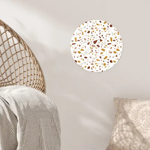 Terrazzo -  Patroon - Wit - Urban Wandcirkel behangsticker klein 186 -sfeer4