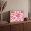Bloemenpatroon - Roze - Oranje - Bloemen Light Box met batterij (Wandlamp) middel -sfeer2