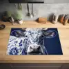 Koe - Delfts - Blauw - Artistiek Inductie beschermer vinyl 3mm klein -sfeer5