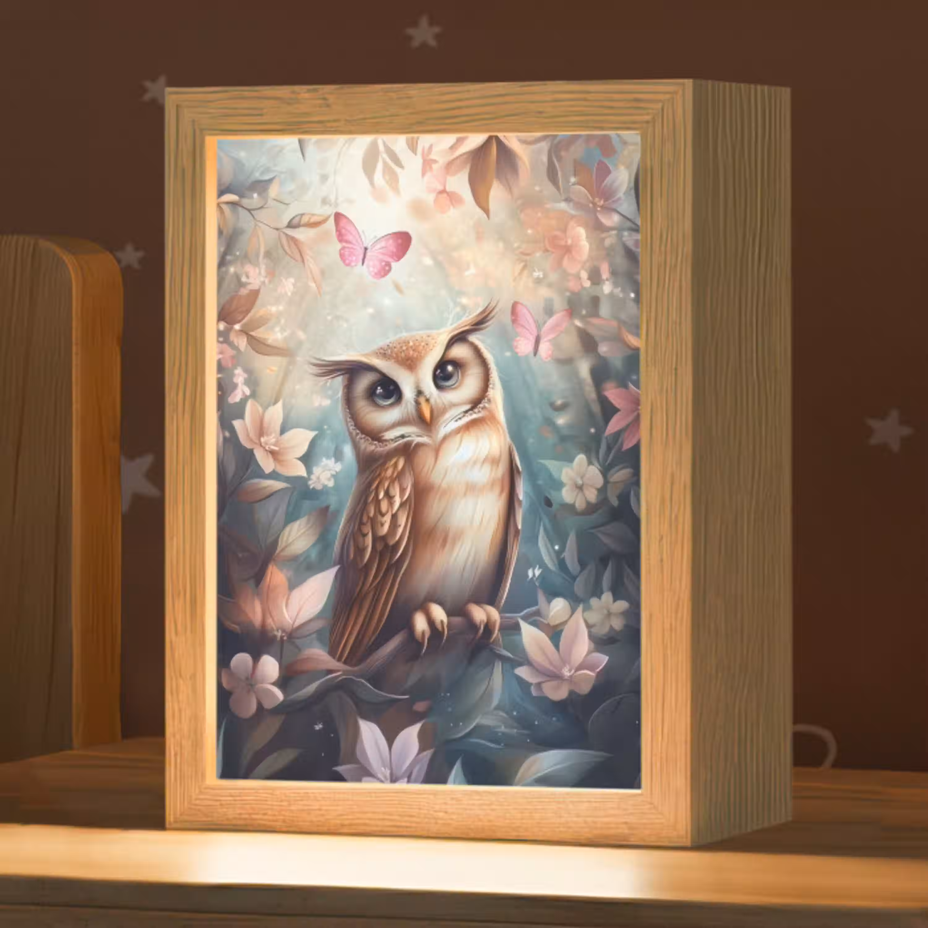 Uil - Bos - Bloemen - Vlinders Light Box met kabel klein -zzz_3d_website