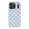Bladeren  - Blauw - Patroon Telefoonhoesje iPhone 17 Pro klein 878 -3d