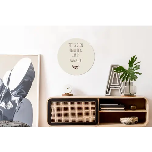 Bruin - Minimalistisch - Quote - Zomer Wandcirkel aluminium klein -kantoor