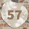 Beige bloemen - Traditioneel Naambord Organisch middel -sfeer10