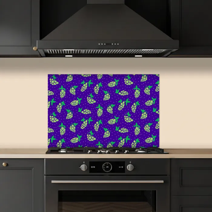 Paars - Groen - Druiven - Blaadjes keuken achterwand spatscherm klein 900 -sfeer1