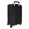 Grote bladeren in verschillende tinten roze NBS - Handbagage koffer - Unisex middel -achterkant