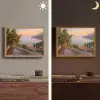 Middelandse zee - Sinaasappel - Heuvels - Zee Light Box met batterij (Wandlamp) middel -sfeer3