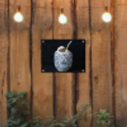 Kokosnoot - Eten - Delfts blauw - Drinken tuinposter los doek klein -sfeer1