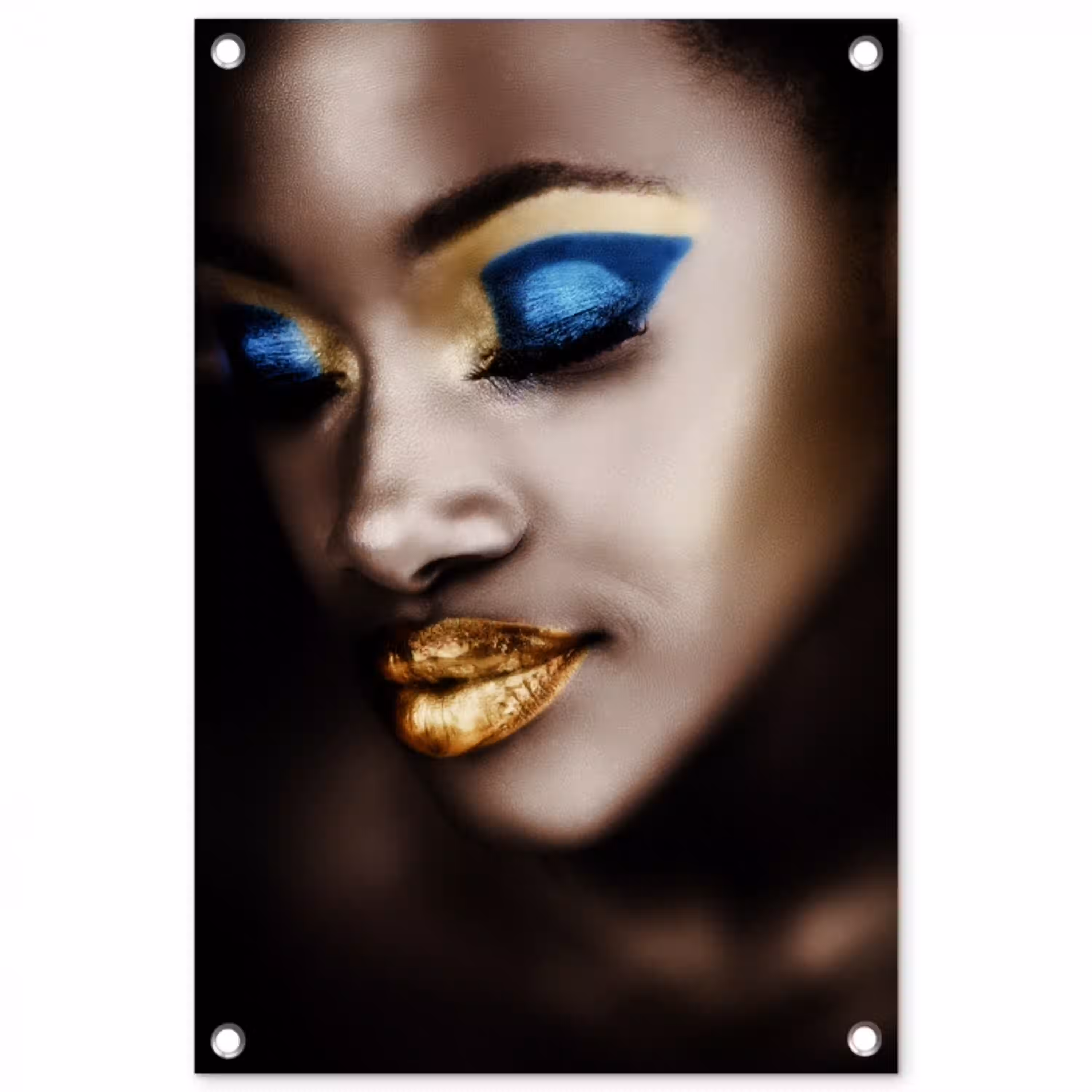 Black and Gold - Vrouw - Make up tuinposter los doek klein -3d