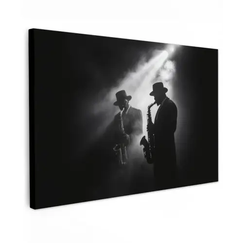 Saxofonisten - Hoeden - Rook - Licht canvas 2cm klein -z3d