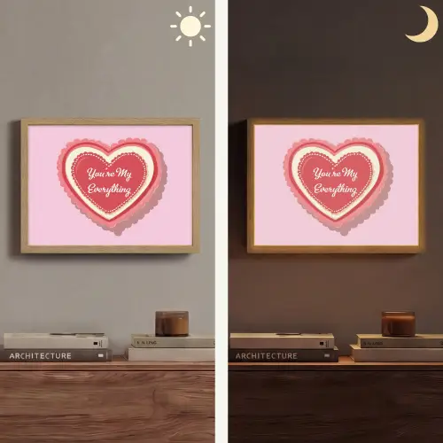 Liefde - Hart - Valentijn Light Box met batterij (Wandlamp) middel -sfeer3