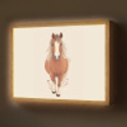 Paard - Galop - Bruin Light Box met batterij (Wandlamp) middel -z3d_website