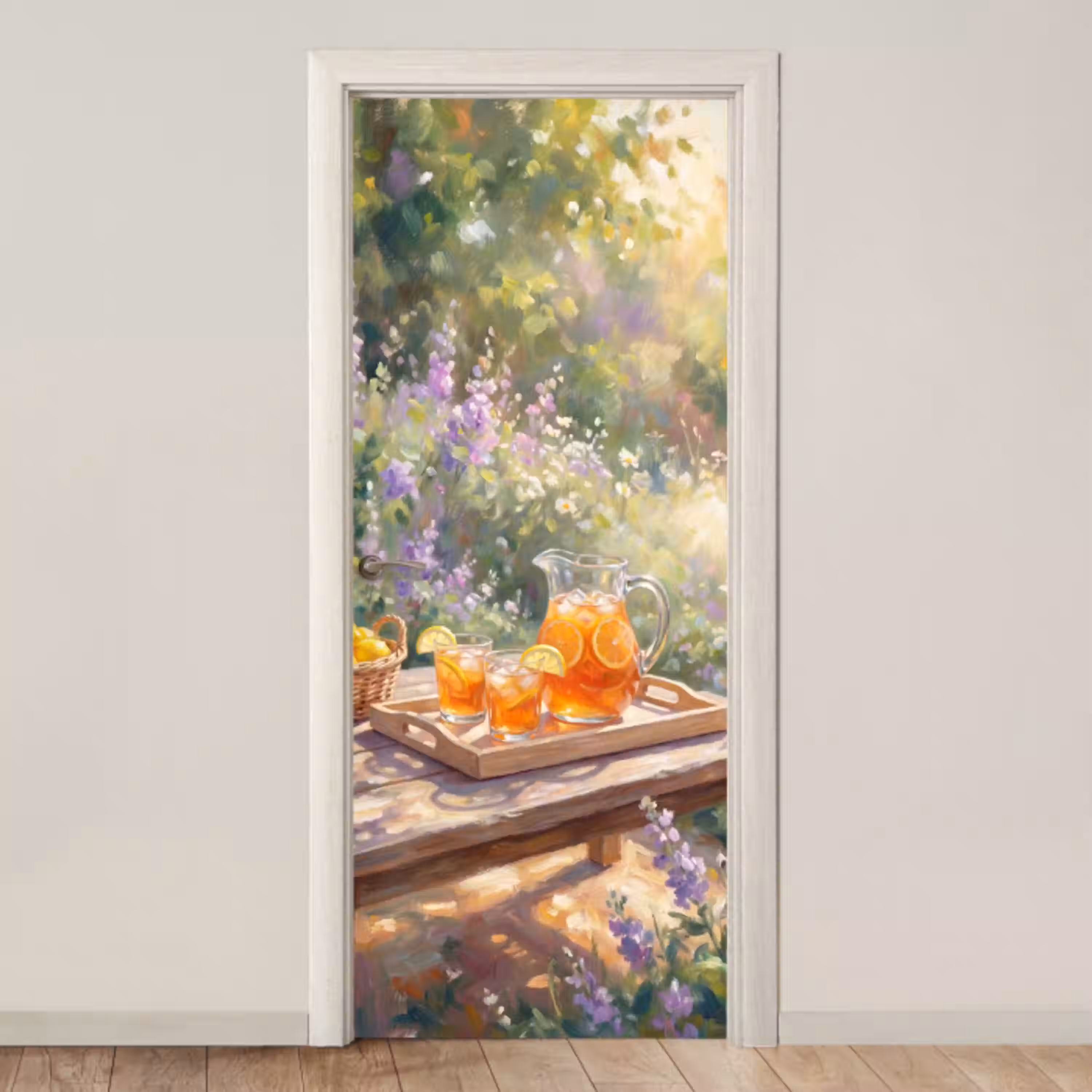 Drank - Citroen - Zomer - Tuin - Geel deurposter klein -3d_beige