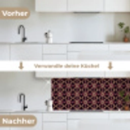 Symmetrisch - Tegel - Burgundy keuken achterwand 2 middel 871 -voor-na_DE