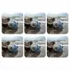 Schelp - Strand - Blauw - Zee onderzetter kurk middel -3d