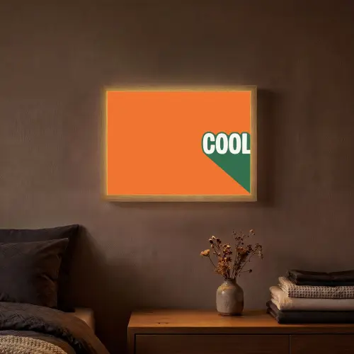 Cool - Oranje - Groen Light Box met batterij (Wandlamp) middel -sfeer4