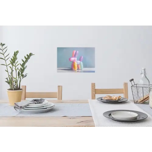 Dier - Ballon - Pasteltinten - Glanzend Muursticker klein -eettafel