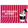 Roze - Strepen - Koffie - Maandag poster papier klein -3d