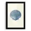 Ribbels - Blauw - Schelp fotolijst zwart zonder passe partout klein -3d