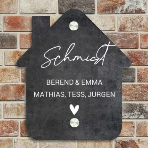 Donker steen - Sierlijk Naambord Huisje klein -sfeer6
