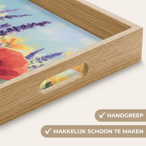 Weide - Bloemen - Kleurrijk Dienblad Rechthoek middel -USP_HandgreepNL