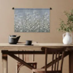 Bloemen - Botanisch - Blauw Wandkleed katoen klein -sfeer6