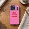 Moeder - Boodschap -Roze Telefoonhoesje iPhone 17 Pro klein -sfeer1