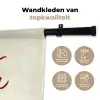 Ciao bella - Rood - Wit - Minimalistisch Wandkleed katoen klein -sfeer2