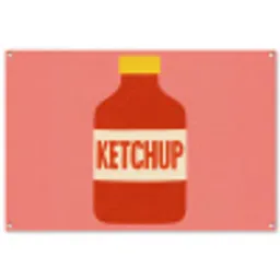 Ketchup - Fles - Rood - Minimalistisch tuinposter los doek groot -3d