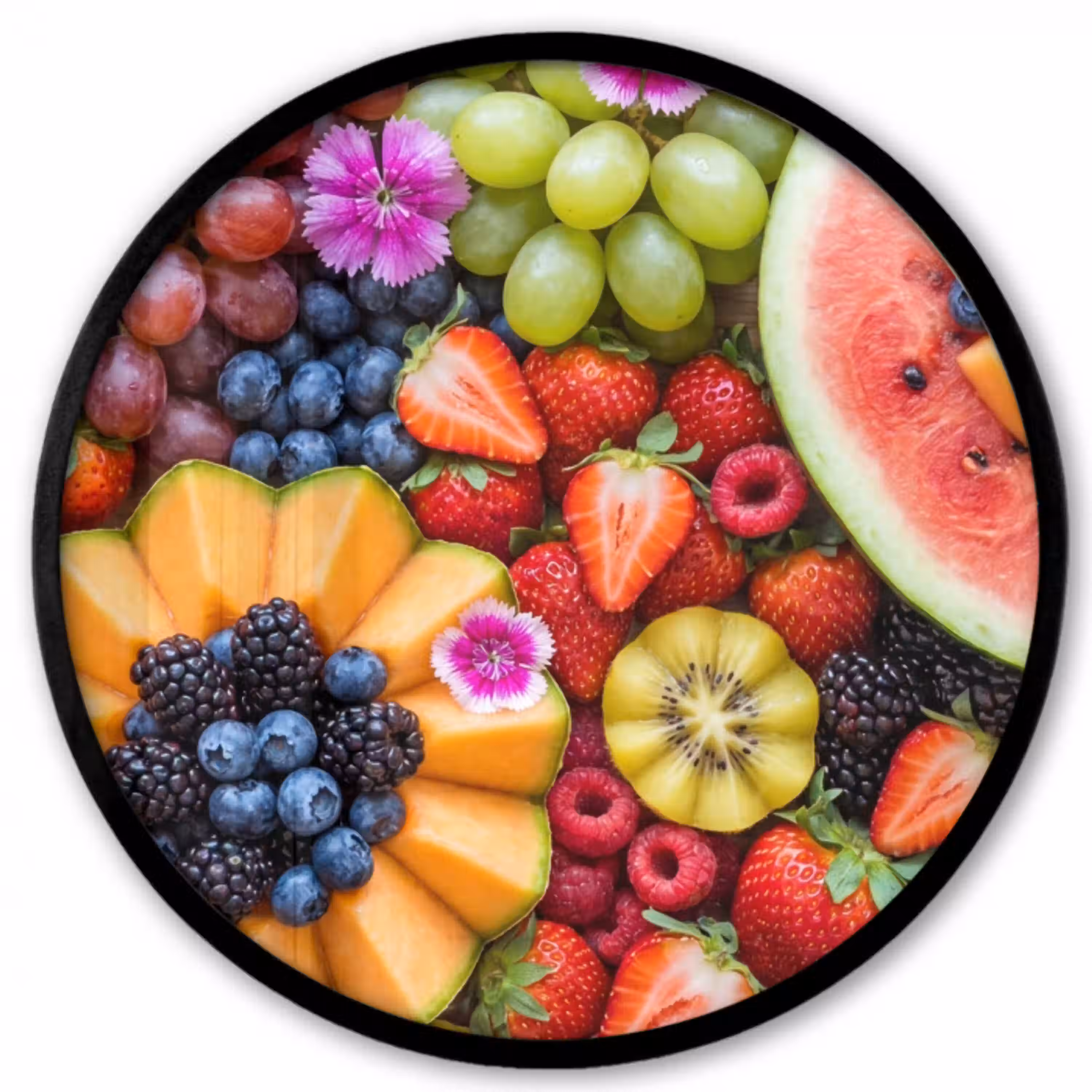 Fruit - Vers - Variatie - Eten - Kleurrijk Fotolijst rond zonder passe partout klein -3d